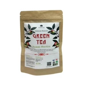 Infusion Green Tea, Pomme Menthe, Fleur de Chanvre CBD (25%), 40g